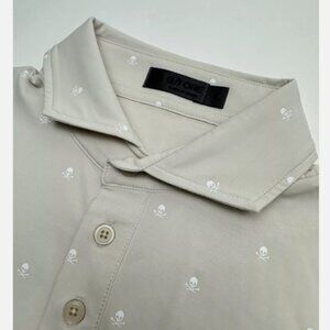 G/Fore Skulls And T’s Nylon Ice Golf Polo Shirt Stone Beige Size XL $120 NWT